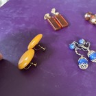 Four  Pair Mid Century  Lucite Earrings Screw Back and Clip On — photo 8