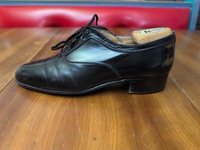Salvatore Ferragamo Men's Plain Toe Derby Dress Shoes Size 6.5 D Black Leather
