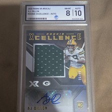 2020 Panini XR AJ Dillon Rookie Auto Memorabilia #RXC-AJ IGS 8/10