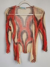 VTG Y2k Crochet Sweater Handmade Beach Sun Sand Small Retro Hippie Festival