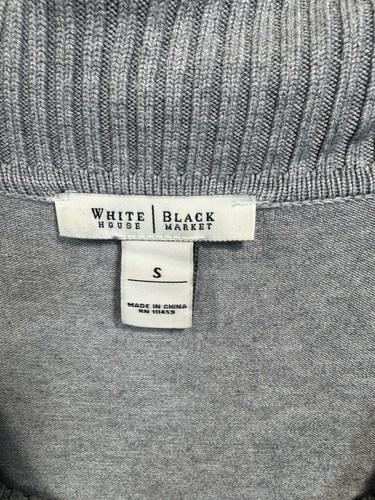WHBM WHITE HOUSE BLACK MARKET MAGLIONE grigio manica lunga collo COWL taglia small - Foto 3 di 8