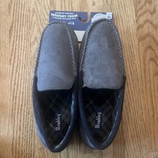 NEW Wembley Men's Size Large 10-12 Grey Super Soft Memory Foam Slippers NEW