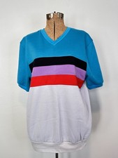 Hobie Men's Vintage Short Sleeve Sweatshirt V-Neck Size L Made In USA Surf