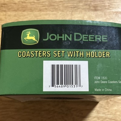 John Deere Agriculture Theme Coaster Set with Holder - Set of Coasters