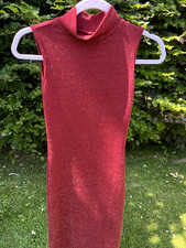 Red colour bodycon long dress - size UK 8/Small 