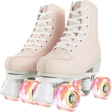 Roller Skates Women Men High Top PU Leather Classic Double-Row Indoor Outdoor