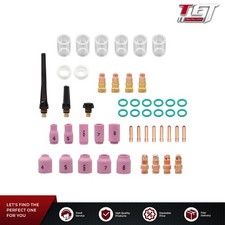 49PCS TIG Welding Torch Stubby Gas Lens Glass Cup Kit For WP-17/18/26 #10 Pyrex