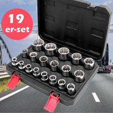 19pcs Vielzahn Nusskasten 1/2 Zoll Vielzahn Nuss Satz Steckschlüssel Set 8-32 mm