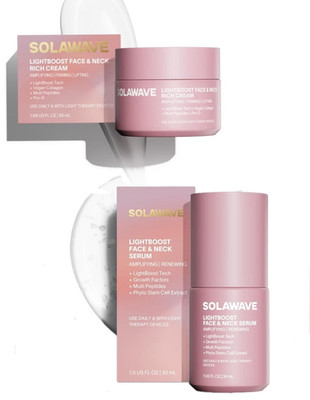 Solawave LightBoost Face & Neck Cream 1.69 fl oz + Serum 1.0 fl oz Set