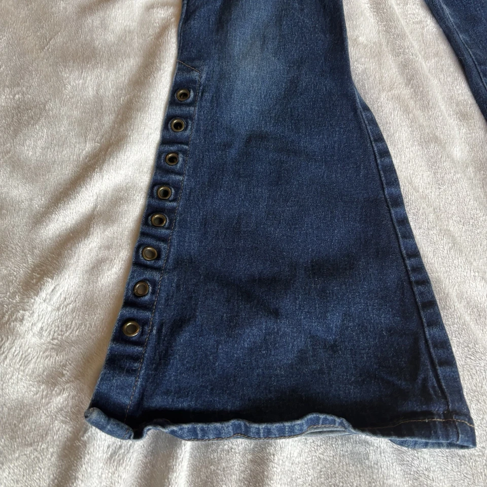 Vintage Mudd Yo Low Rise Youth Jeans Sz 8 Hip Hugger Lace Up Flare Distressed - Image 2 of 4