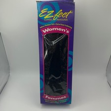 Vtg EZ Feet Indoor Outdoor Slippers House Shoes Sz 8 - 9 Black Glitter Cushion
