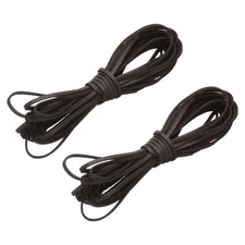 2 Pcs Flat Suede Leather Cord, 5.5 Yards 2.6mm Craft Braid String, Dark Coffee