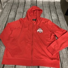NWOT Women  s Nike Full Zip Hoodie Ohio State Buckeyes Red Large Lightweight