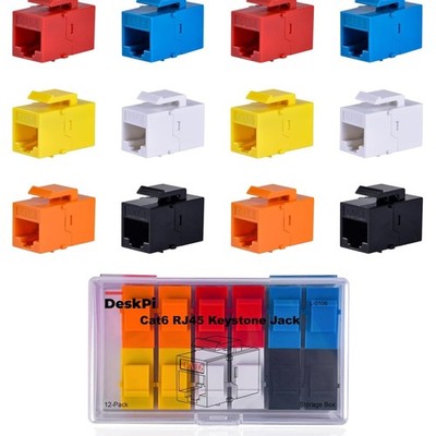 Keystone RJ45 Cat6 Stecker Set 12 Stück Mehrfarbig vergoldete Pins langlebig