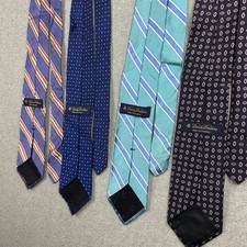 Brooks Brothers Tie Lot Mens One Size Multicolor Silk Geometric USA Made Italy