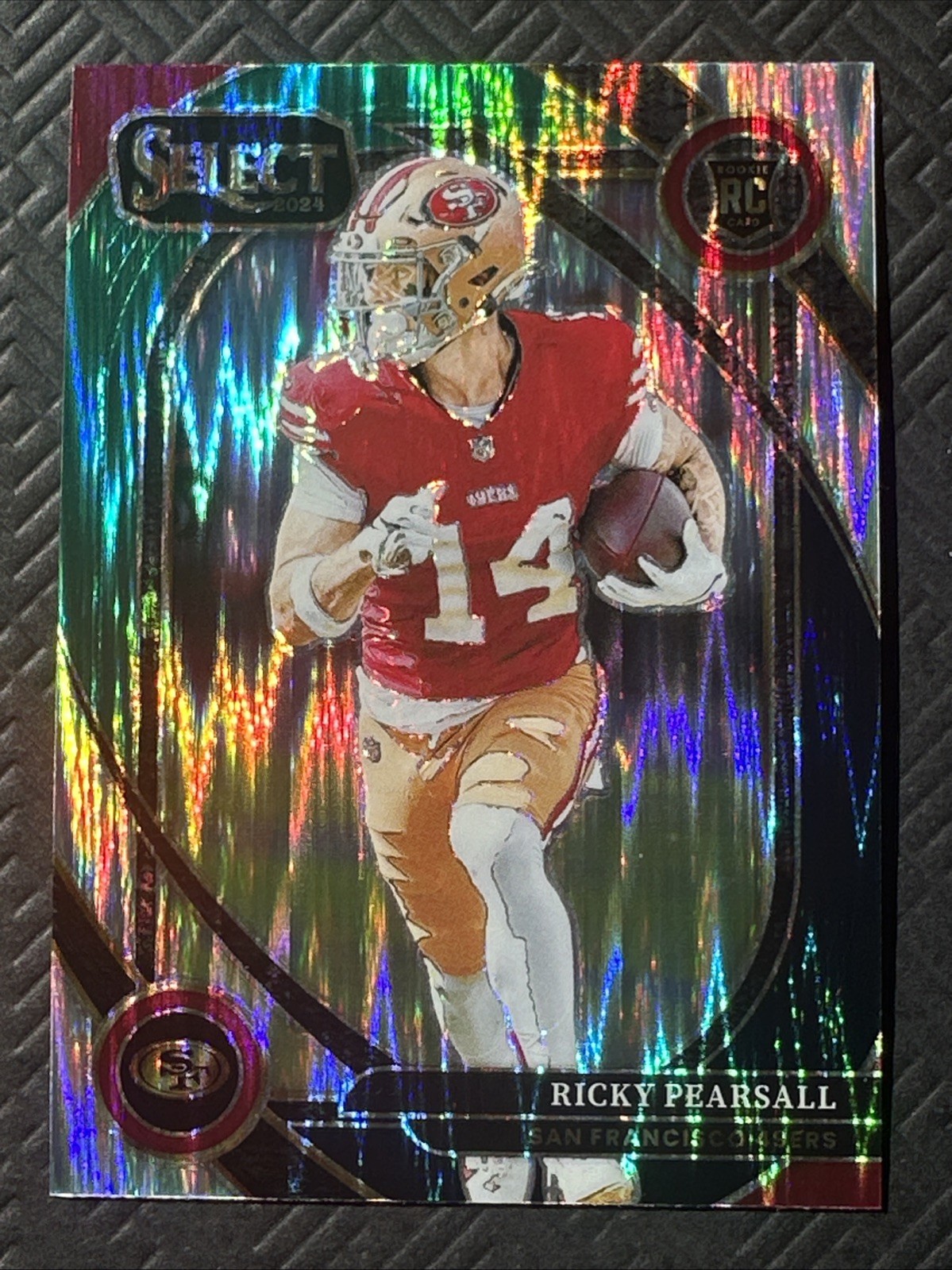 2024 Panini Select - Club Level Ricky Pearsall 285 Black/Green Shock Prizm 49ers