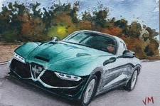 Original  Small Watercolor Painting   6" x 4"  Top Speed NOT A PRINT