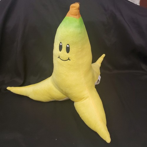 Super Mario Kart Mocchi Mocchi Banana Plush Toy Nintendo 10” Embroidered Eyes - Imagen 2 de 8