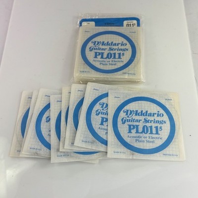 D'Addario PL0115 Plain Steel .0115 Single Guitar Strings Lot of 17 NOS Vintage