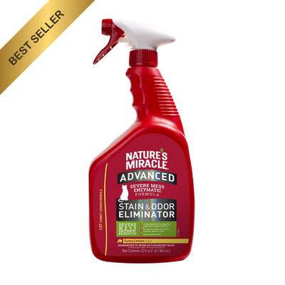 Nature's Miracle Advanced Cat Stain and Odor Eliminator Spray Sunny Lemon 32 oz