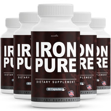  5 Pack Iron Pure Advanced Male Pills Formula IronPure Supplement Capsules