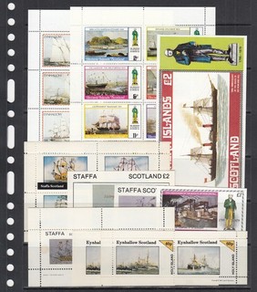 Vessels Ships Eynhallow Staffa Bernera Islands Scotland UK 10 M/s & S/s Sets Lot