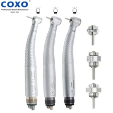 COXO Dental LED Handpiece High Speed Air Turbine E Generator Self Power 4 Hole