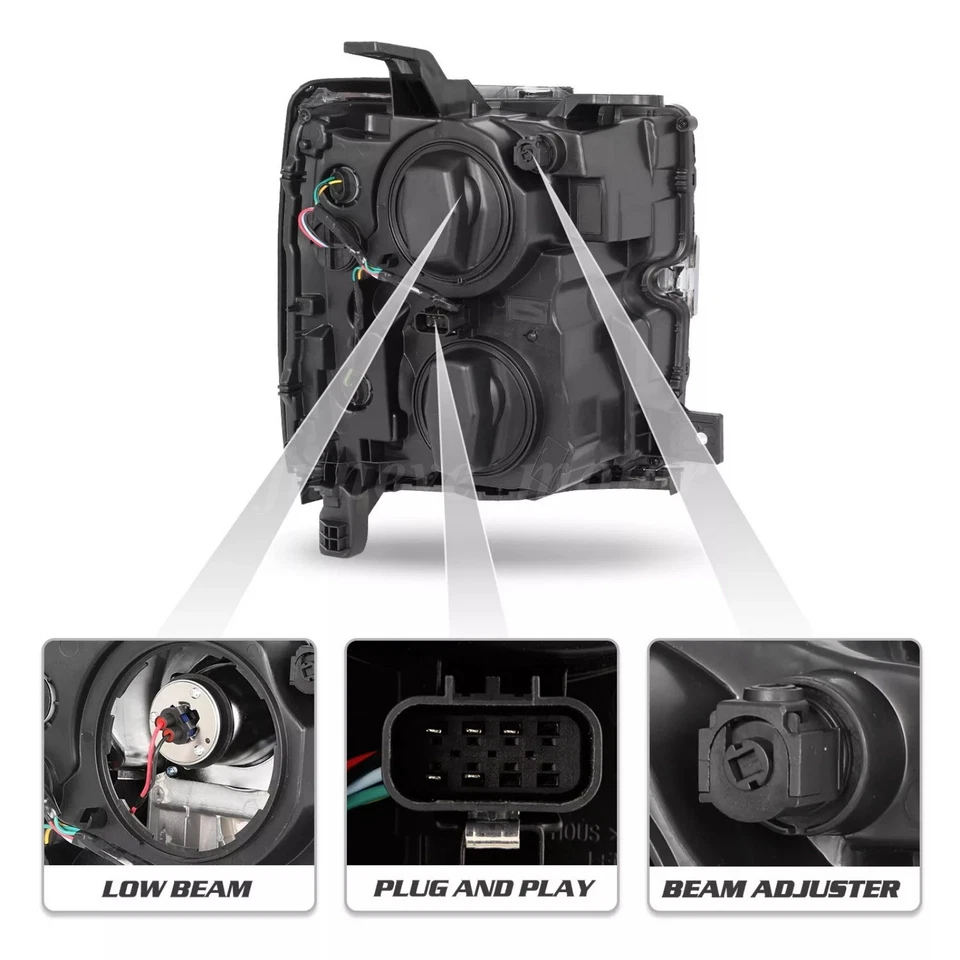 For 2015-2019 Chevy Silverado 2500 3500 HD Chrome Headlight Passenger Right Side Foto 4 de 4