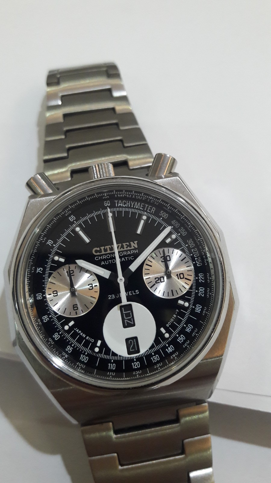 Citizen Bullhead Automatic Chronograph And Flyback 67-9356 Octagonal 1980 image 3