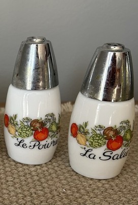 VTG 1970s Gemco Spice of Life Salt & Pepper Shakers Corning Ware Matchables