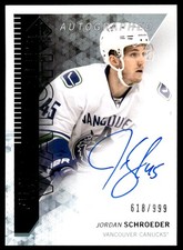 2013-14 SP AUTHENTIC FUTURE WATCH AUTO Jordan Schroeder Rookie Auto 618/999
