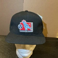 VTG 90s American Needle Tennessee Oilers 97 Inaugural Wool Black Snapback NEW!