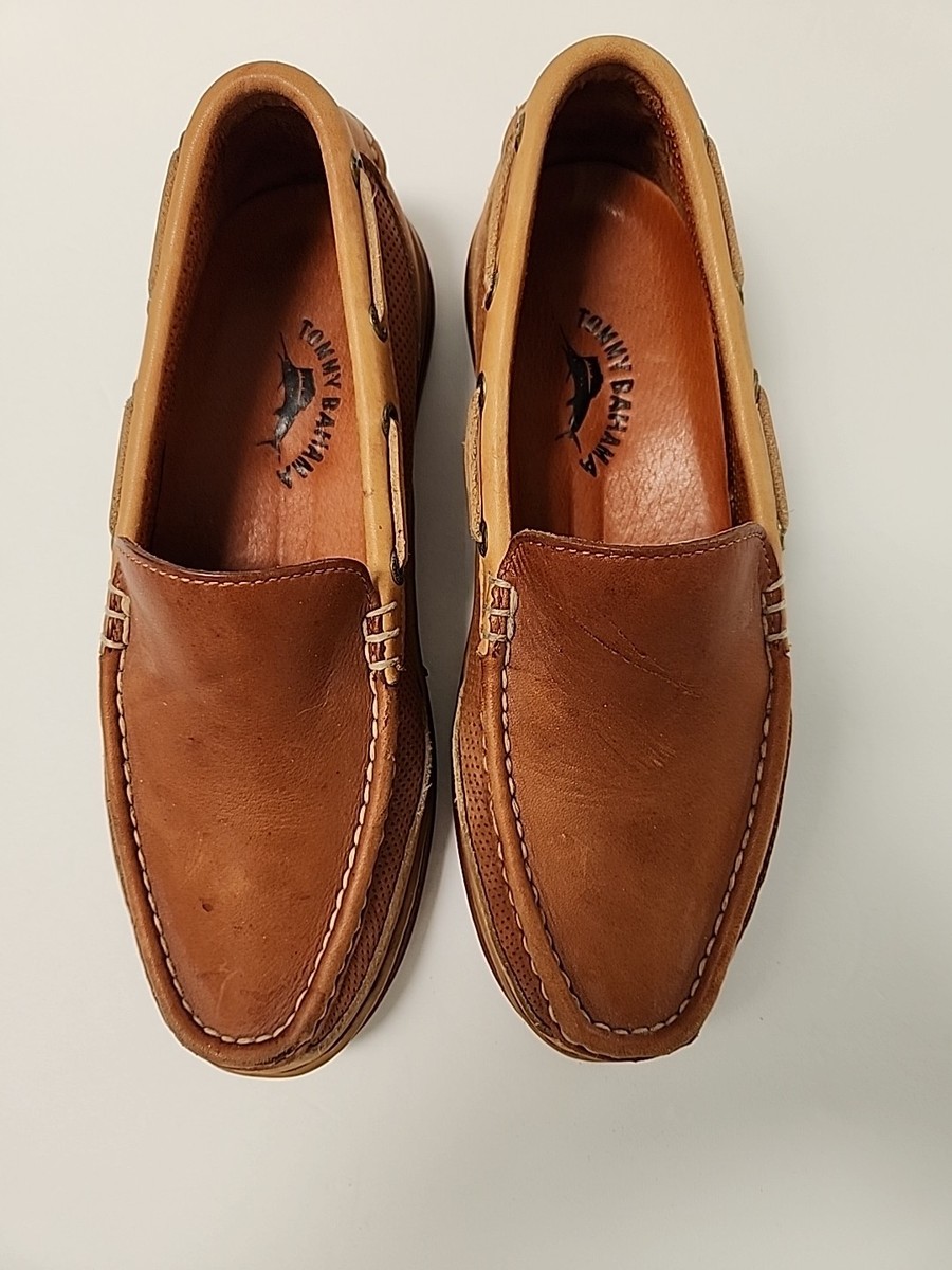 Tommy Bahama Loafers Mens 7 Brandy Camel Tan Leather Suede  display picture 1
