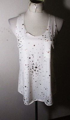WHITE BIRCH White Starred Sleeveless Top Women's Size S NWOT