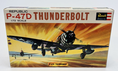 Vintage 1963 Revell Republic P-47D Thunderbolt Model Kit 1:72 Scale