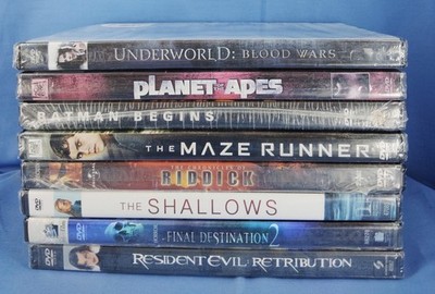 Sealed Resident Evil Riddick Maze Runner Batman Apes Underworld  8 DVD Lot