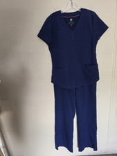 Healing Hands Purple Label Navy Scrub Set Womens Small V-Neck Top  Pants