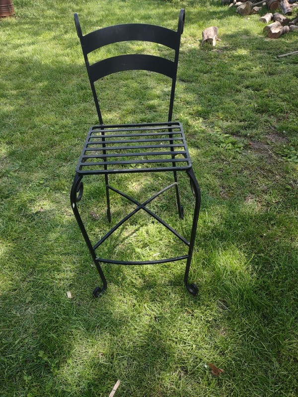 Vintage Pier One wrought iron bar stools, set of 4, 29 in at seat level