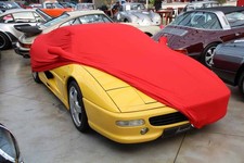 Full Garage Car Cover Protective Blanket Indoor Red With Mirror Pockets For Ferrari F355
