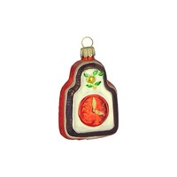 Haberland Christbaumschmuck,-Kugel - Uhr Weiß Matt 7 Cm