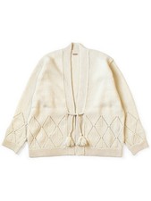  ASK availability First Kapital 5G Wool Drop-Needle Argyle Cardigan new