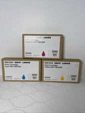 Genuine Ricoh Savin Lanier Print Cartridge Cyan Magenta Yellow MP CW2200 3 Lot