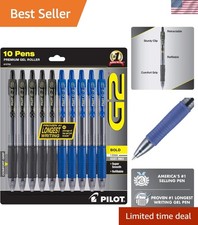G2 10 Count Refillable Pens - Bold 1.0mm Black Blue Gel Ink for Professionals