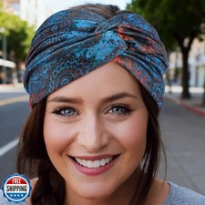 AQOKKA Extra Wide Headbands for Women Large Turban Headband Non Slip Boho Ela...