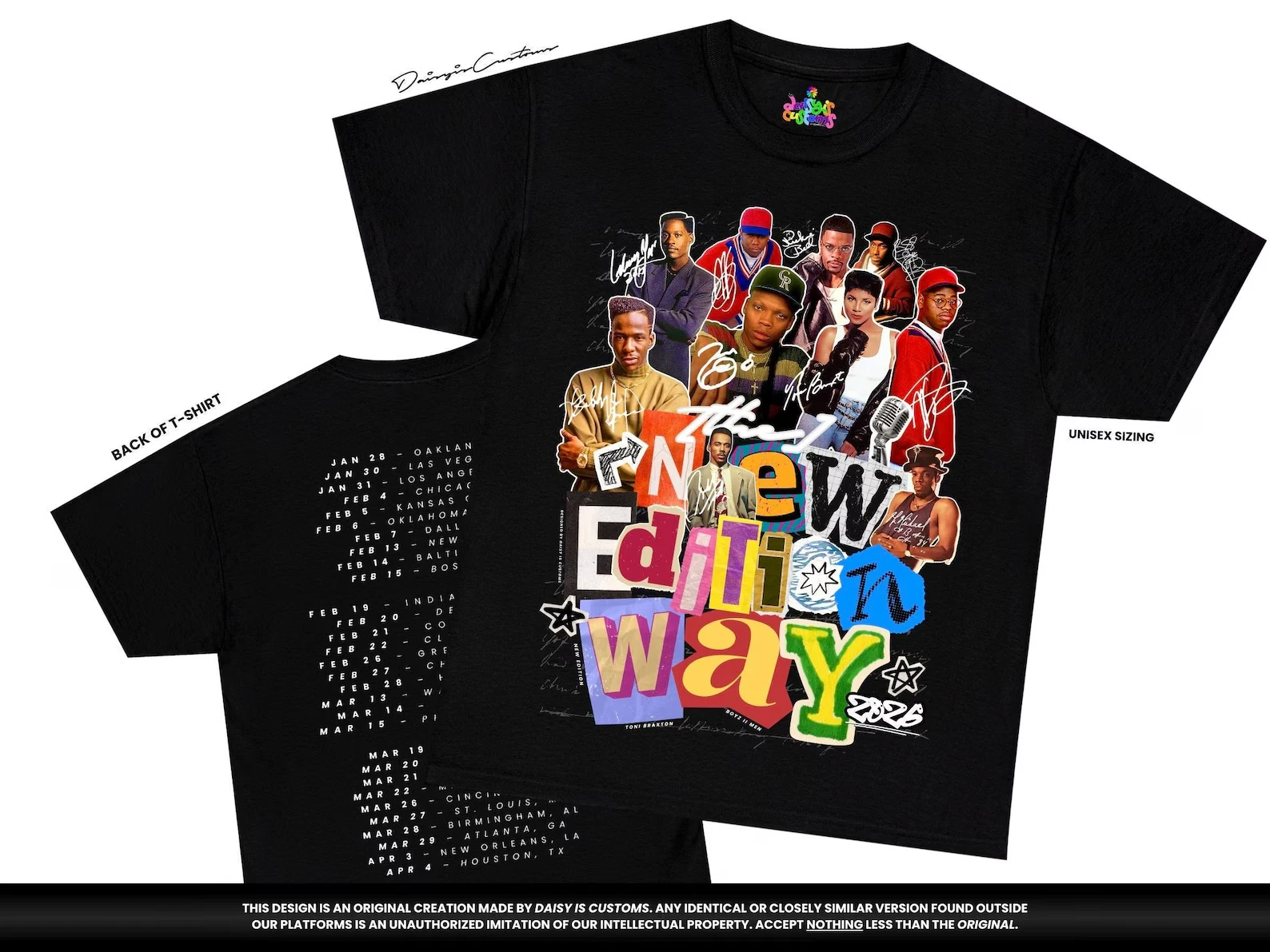 New Edition Way Tour Front Back Print Shirt 2026  Concert Graphic Tee