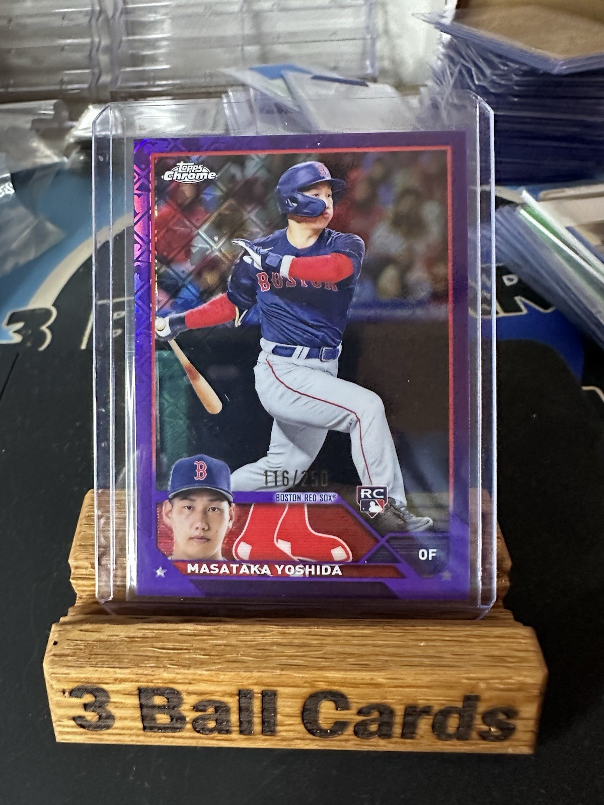 2023 Topps Chrome Logofractor Masataka Yoshida Purple /250 RC Rookie Red Sox