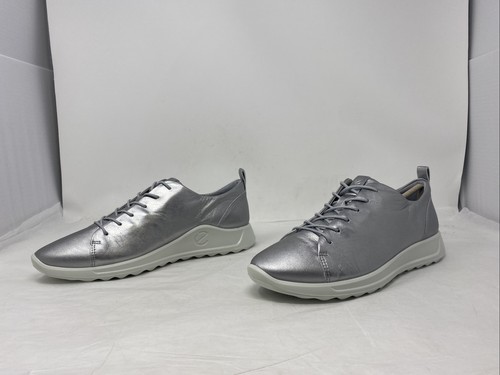 ECCO Womens Flexure Runner Tie Shoe Silver/White Size 11M-11.5M US | eBay