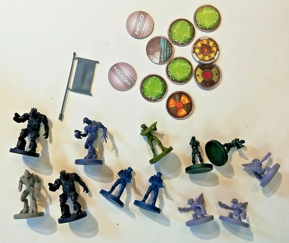 Halo Interactive Strategy Board Game Authentic Replacement Parts Lot & Stickers  - Image 2 of 4
