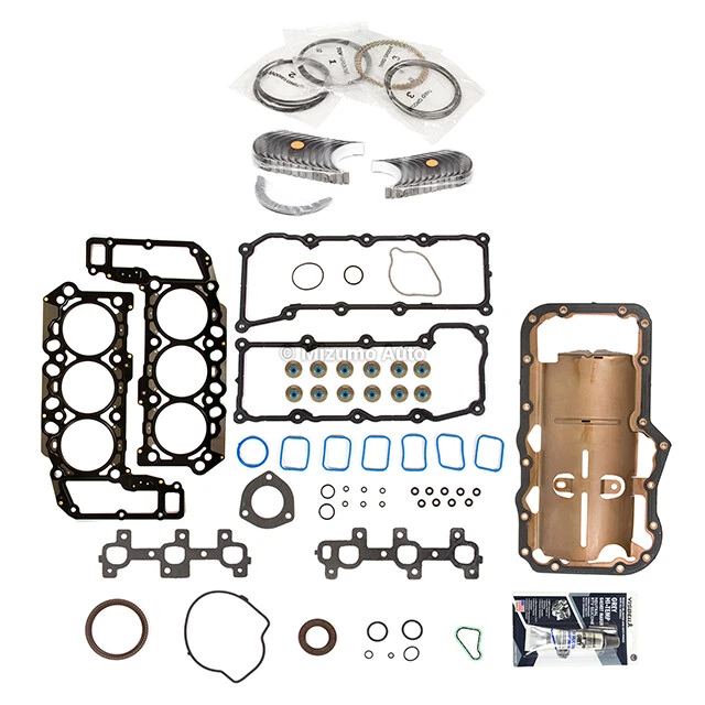 Full Gasket Set Bearings Rings Fit 02-05 Dodge Durango Dakota Jeep Liberty 3.7L - Image 2 of 4
