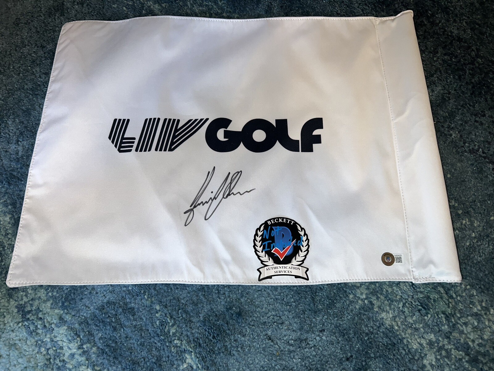 Henrik Stenson Autographed Signed Official LIV Golf Flag LIV Star Majesticks Beckett 